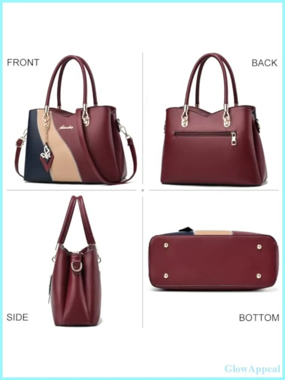 Women's Satchel Tote Handbag Shoulder Crossbody Bag Faux Leather Large Medium